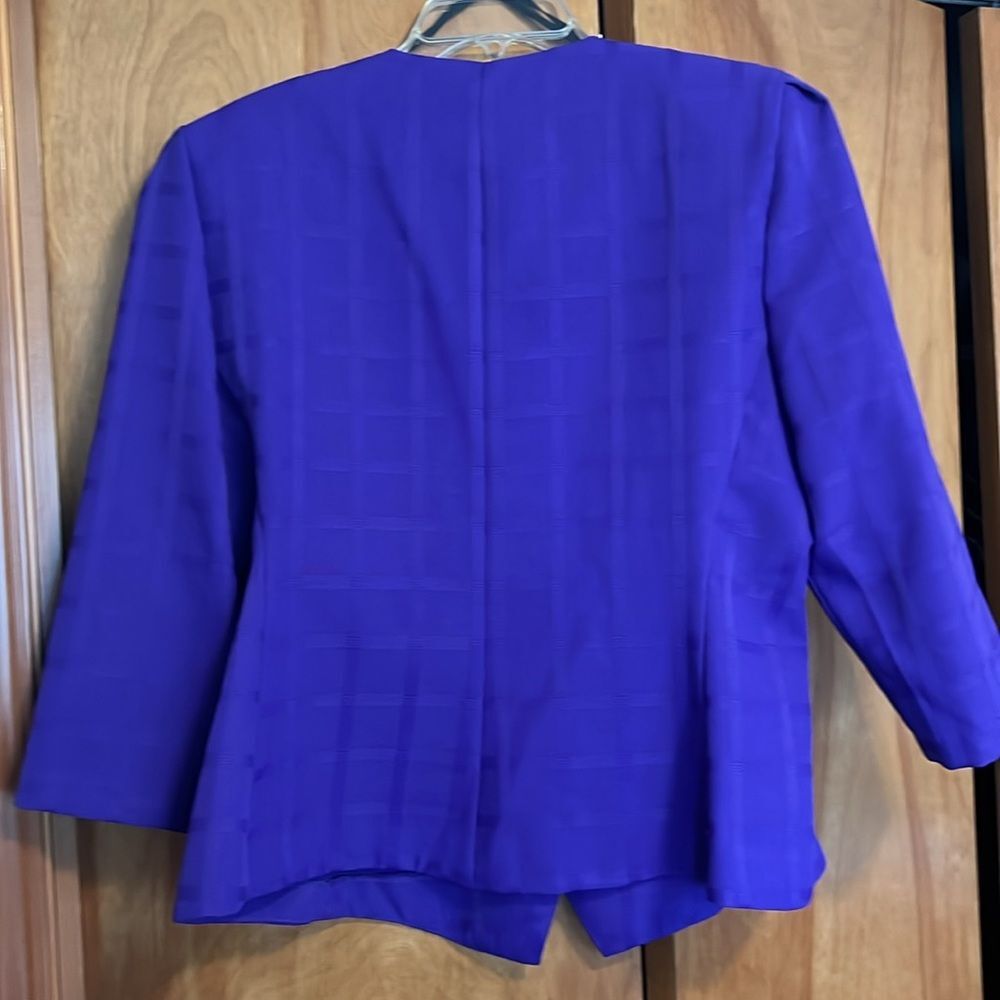 Vintage Jenny Purple Skirt Suit Pearl Buttons Size 14 - Picture 3 of 6